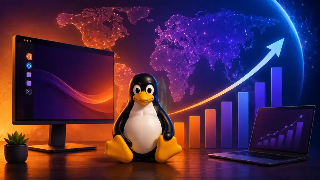 Linux alcanza el 8,88 por ciento de cuota de mercado en PC
