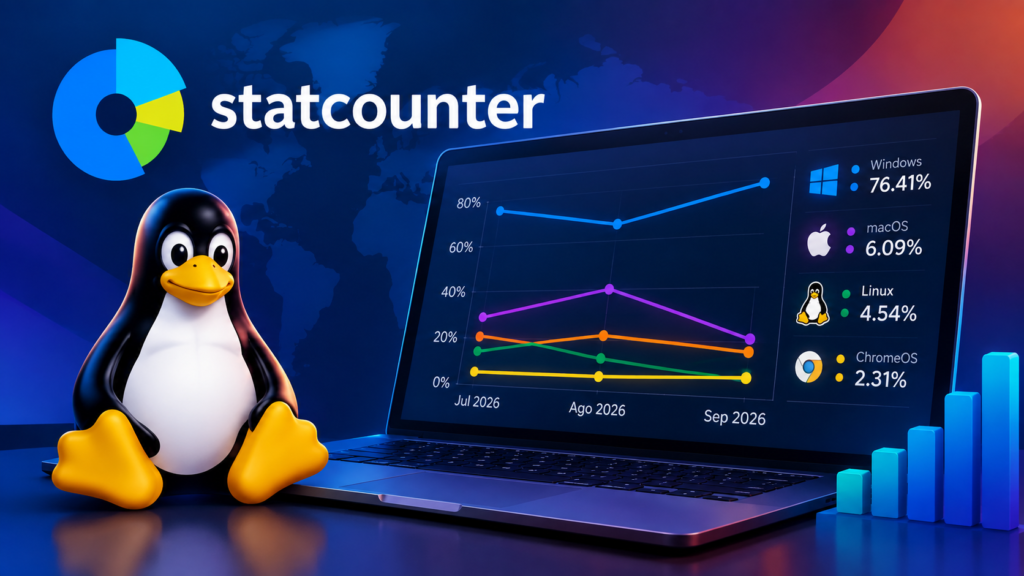 Cuota de mercado de Linux en PC durante septiembre de 2026
